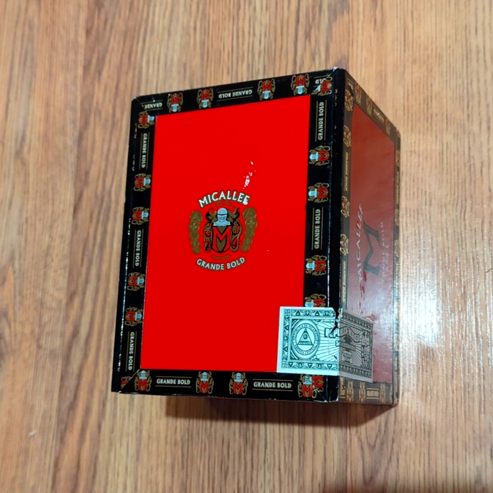 Micallef empty wooden cigar box